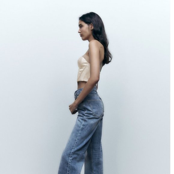 ZARA | Satin Effect Corset Top - Picture 4 of 9